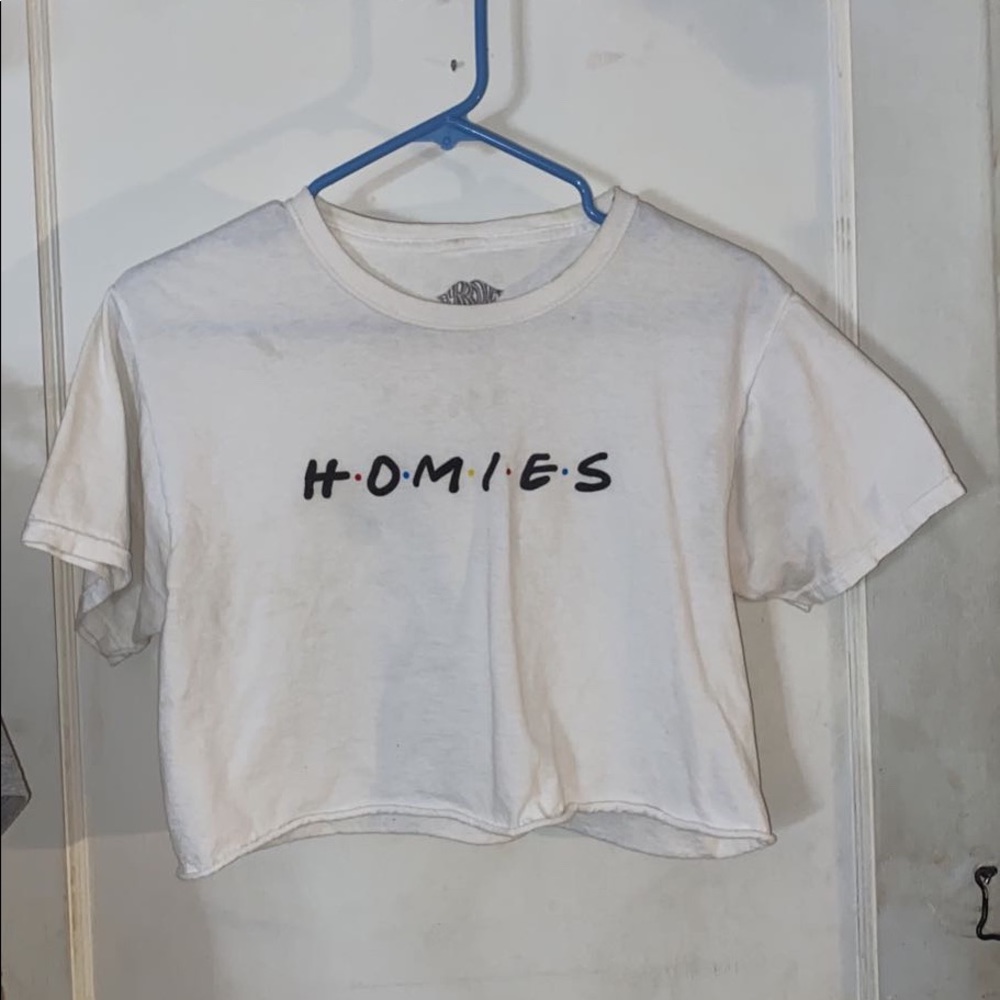 White Cropped Tee